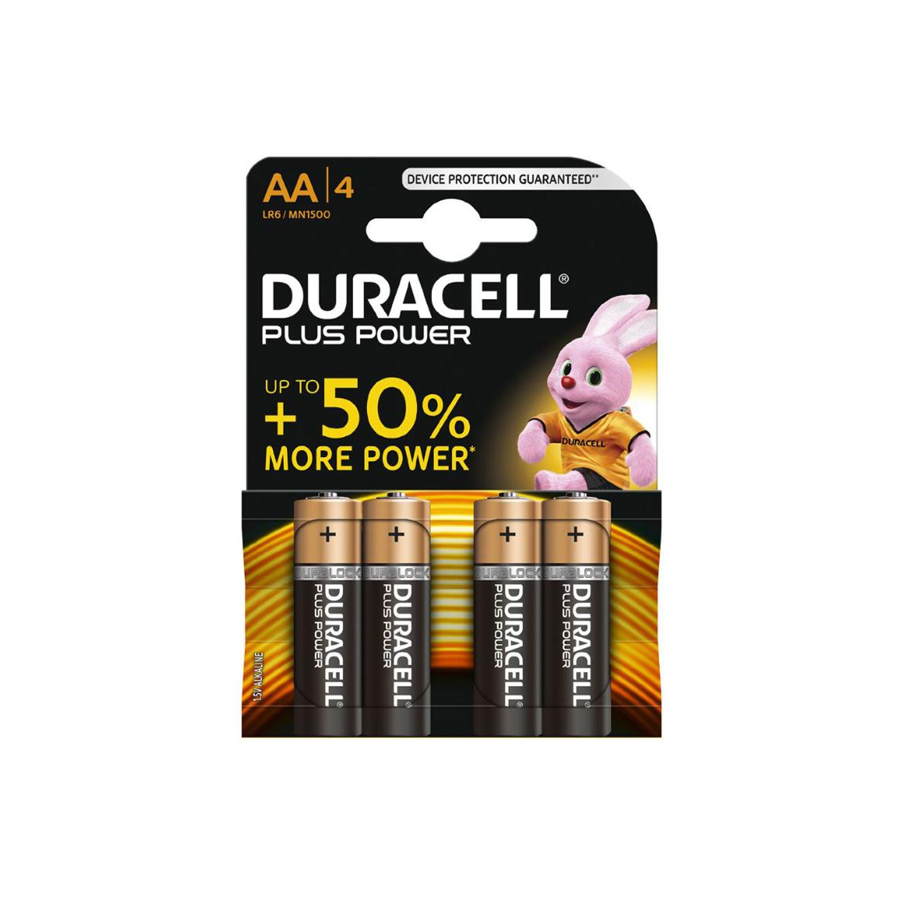 Duracell Plus Power AA Alkaline Batterien (4 Stück)
