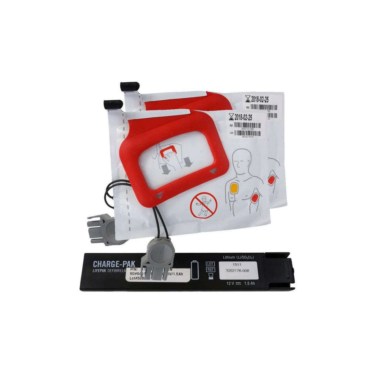 Lifepak CR+ Charge-Pak Mit 2 Quik-Pak Elektroden-Sets