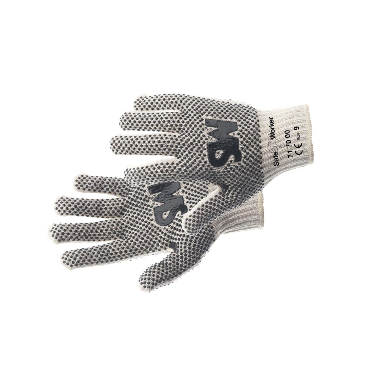 Safe Worker Polka Dots Handschuhe PVC Noppen (Größe 9)