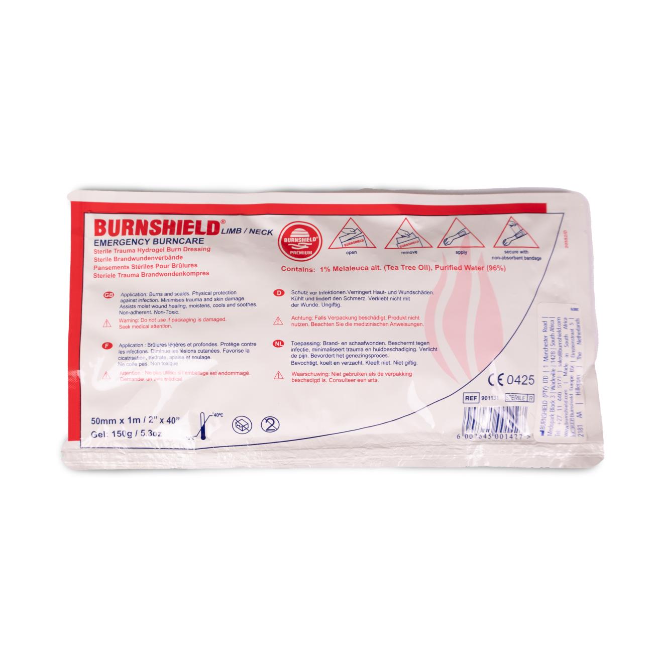 Burnshield Sterile Brandwunden Armkompresse 50 Mm X 1 M