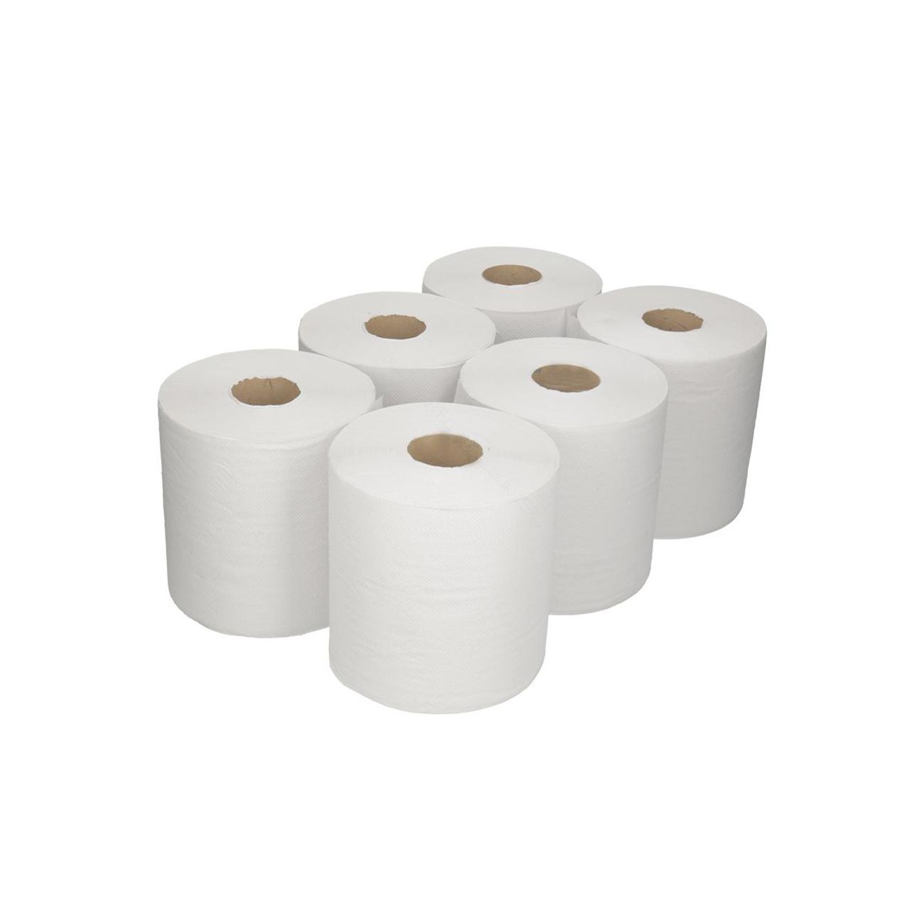 Midi-Papierrollen Euro-Standard Recycelt Naturweiß 300 M à 6 Rollen